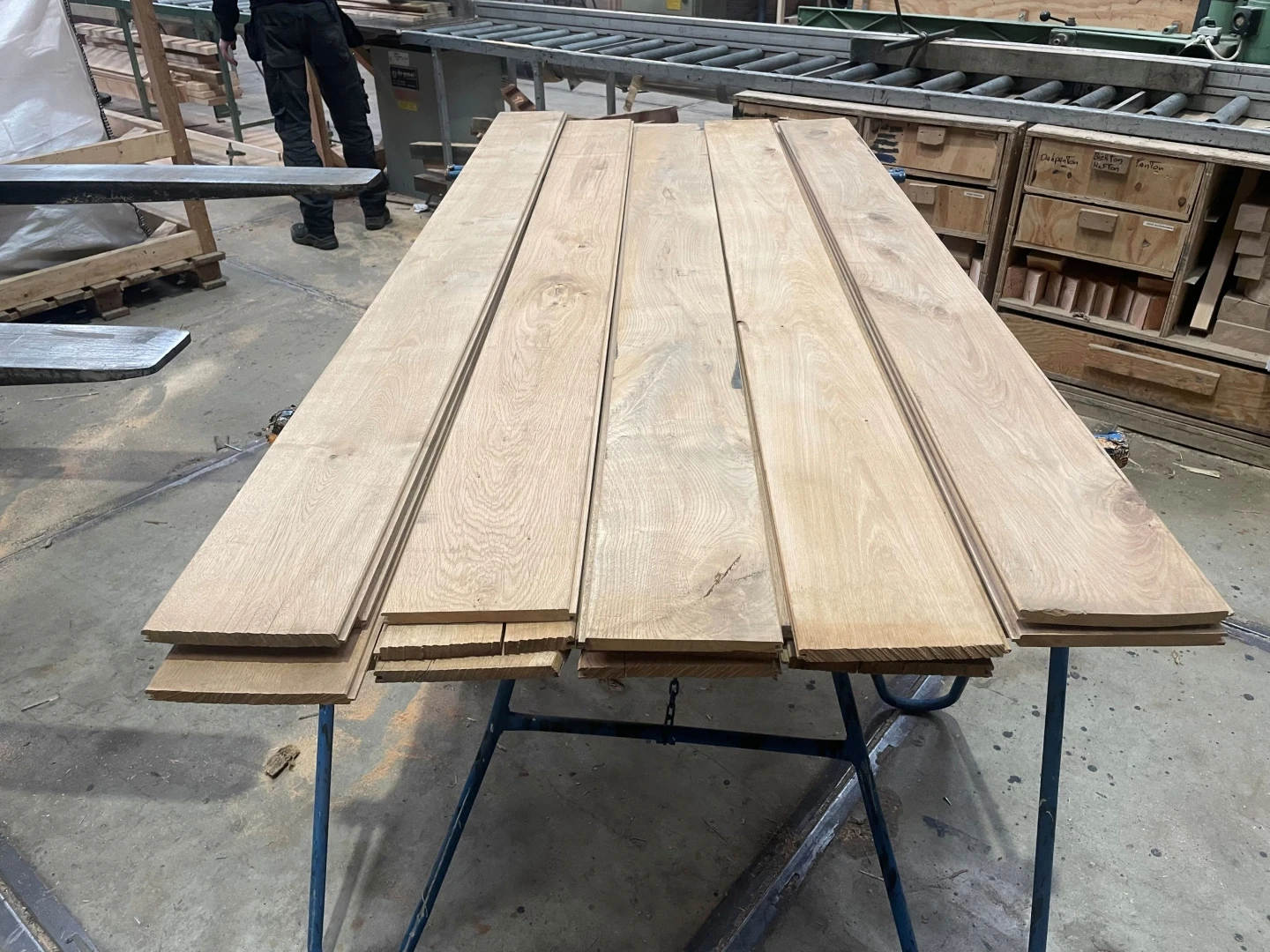 Partij 5m2 eiken vellingdelen 15x190