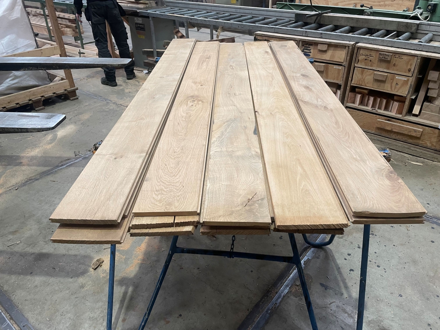 Partij 5m2 eiken vellingdelen 15x190