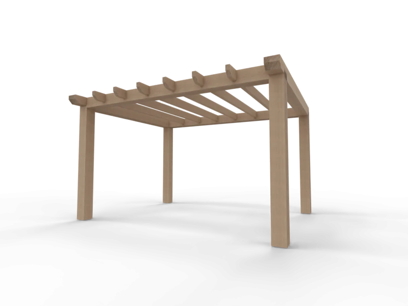 Overkapping Platdak Douglas 3000mm diep - 190mm balken – geschaafd