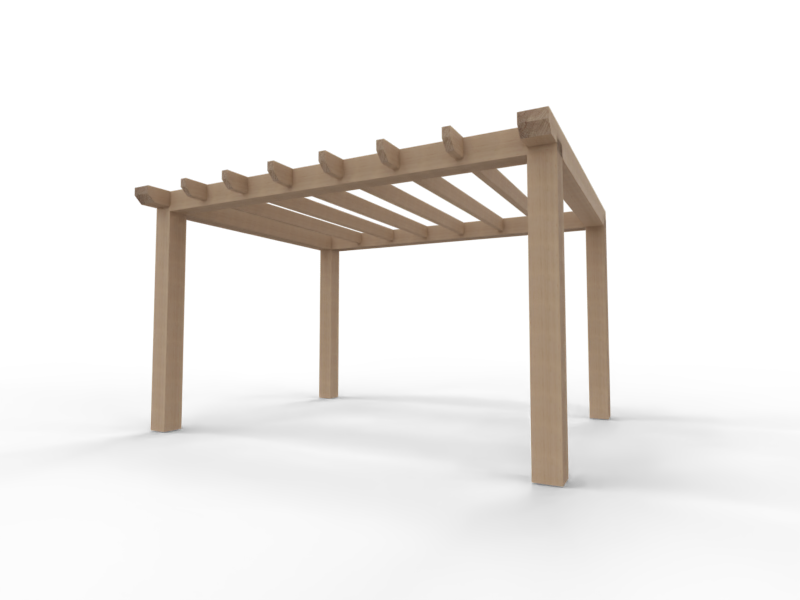 Overkapping Platdak Douglas 3000mm diep - 190mm balken – geschaafd