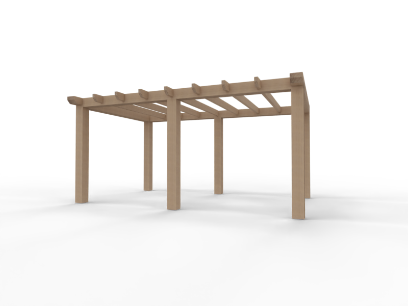 Overkapping Platdak Douglas 3500mm diep - 190mm balken – geschaafd