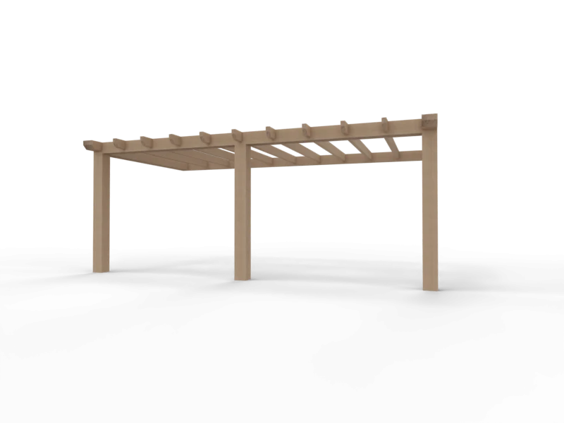Aanbouw Veranda Douglas 4000mm diep - 200mm balken – fijn bezaagd
