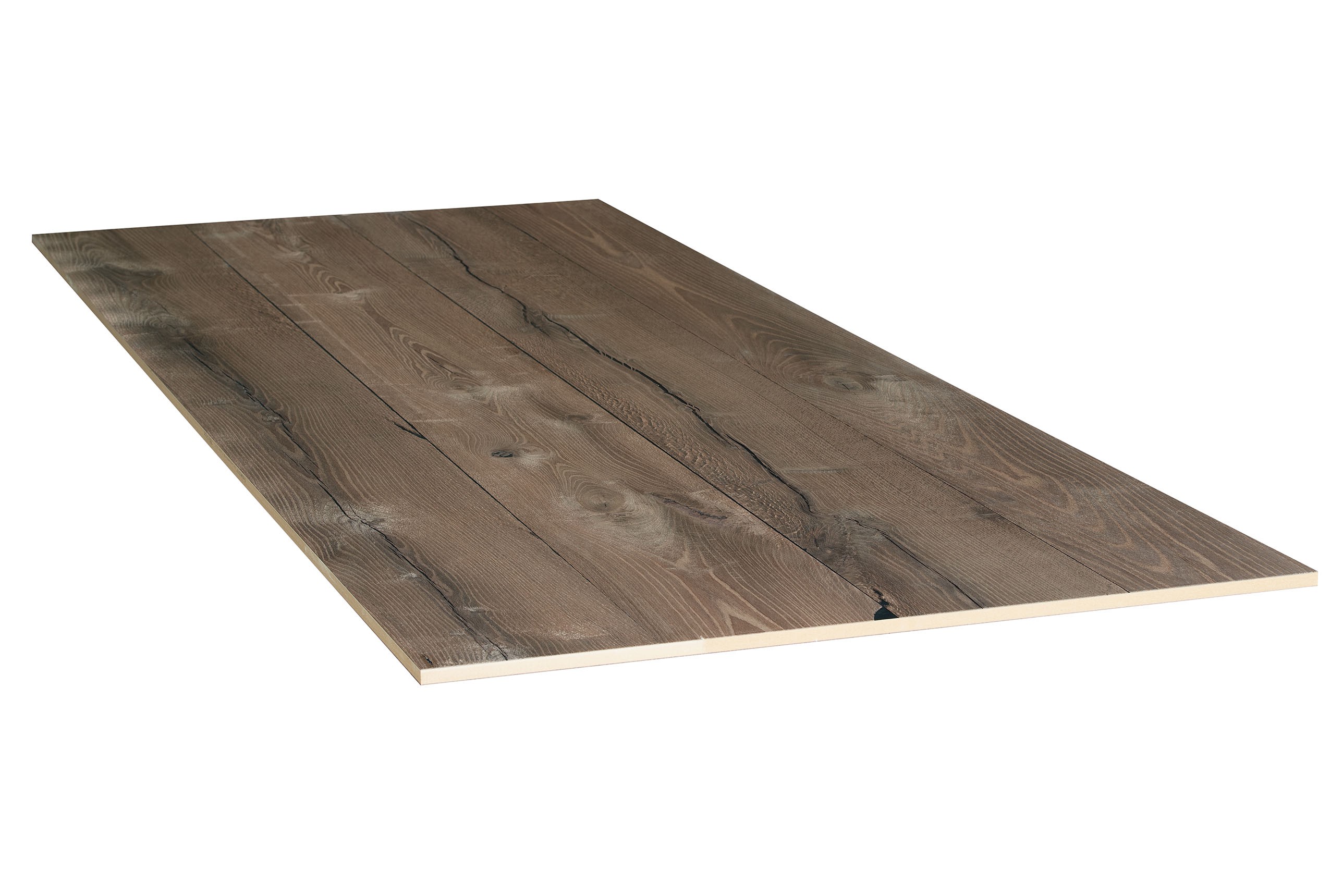 Eiken Balkenhout fineer 0,9 mm op  plaat licht gerookt  20x1210x3040 mm