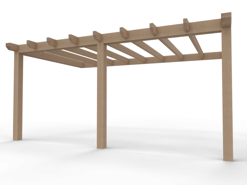 Aanbouw Veranda Douglas 3500mm diep - 150mm balken – fijn bezaagd