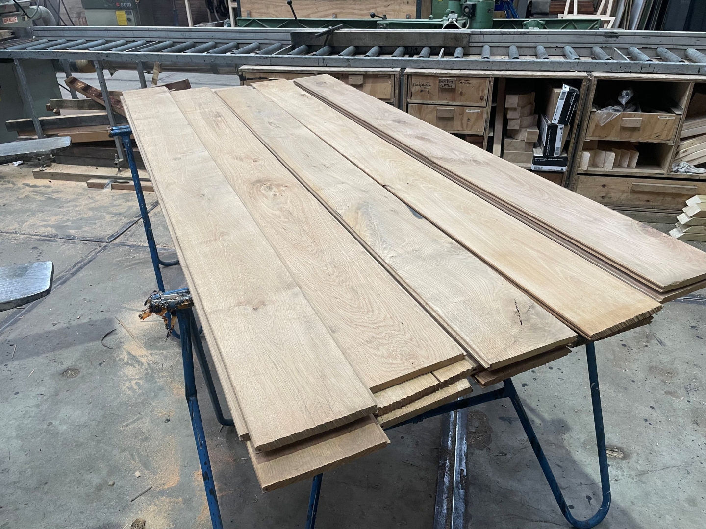 Partij 5m2 eiken vellingdelen 15x190