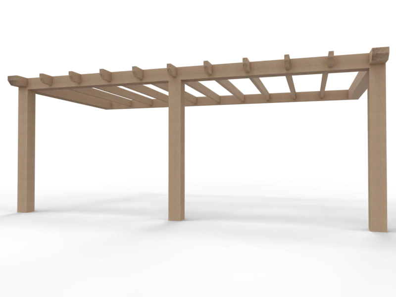 Aanbouw Veranda Douglas 4000mm diep - 200mm balken – fijn bezaagd