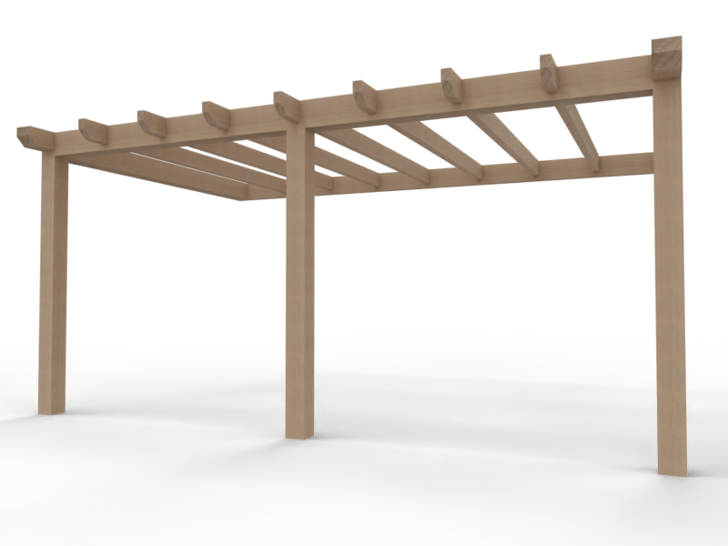 Aanbouw Veranda Douglas 3500mm diep - 140mm balken – geschaafd