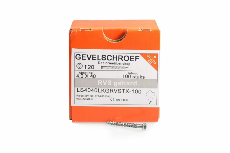 Gevelschroef RVS 40mm