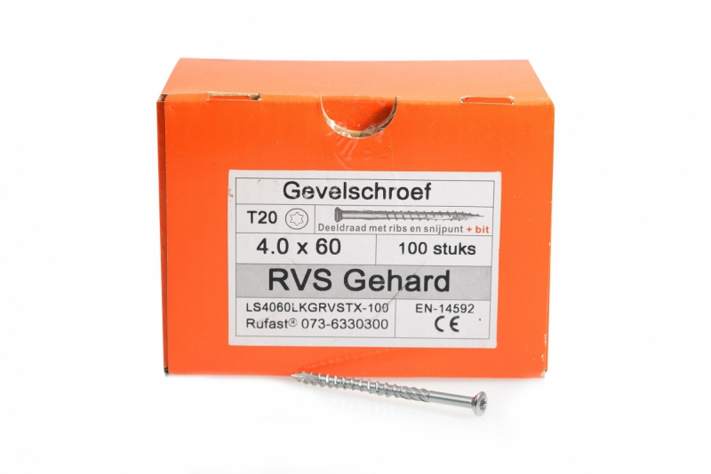 Gevelschroef RVS 60mm
