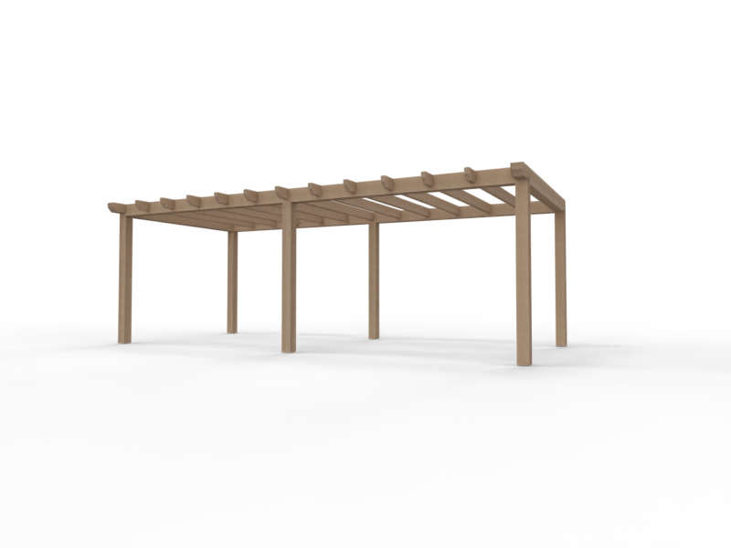 Overkapping Platdak Douglas 4000mm diep - 140mm balken – geschaafd