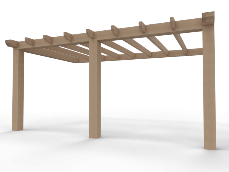 Aanbouw Veranda Douglas 3500mm diep - 200mm balken – fijn bezaagd