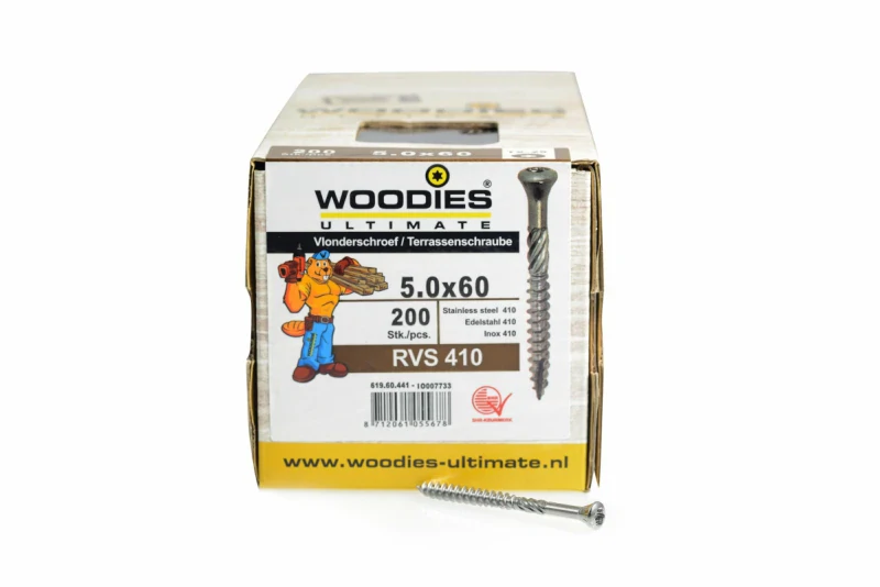 Vlonderschroef 5x60mm per 200 stuks