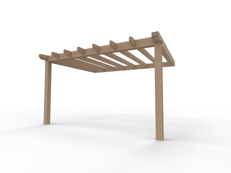 Aanbouw Veranda Douglas 3000mm diep - 140mm balken – geschaafd