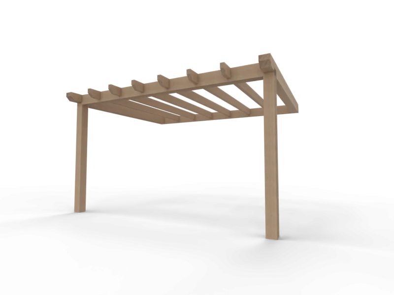 Aanbouw Veranda Douglas 3000mm diep - 150mm balken – fijn bezaagd