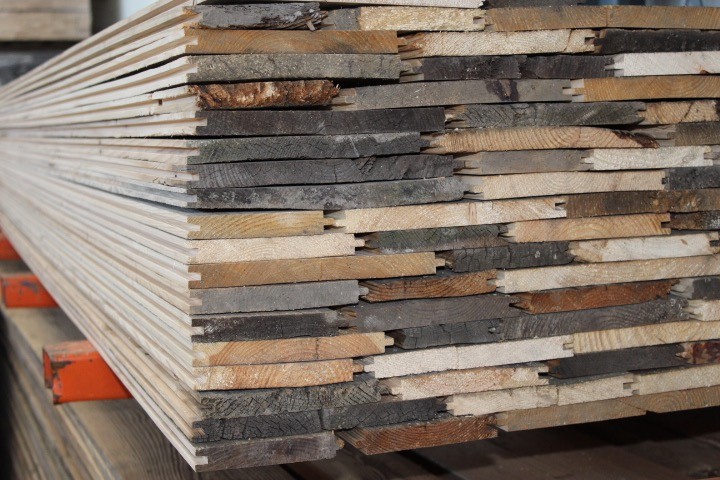Old farmwood mes & groef planken Bruin