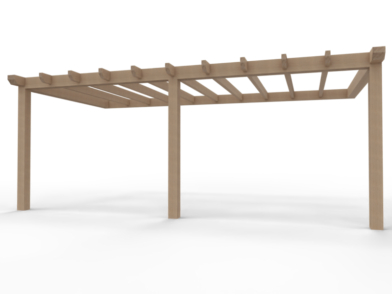 Aanbouw Veranda Douglas 4000mm diep - 140mm balken – geschaafd