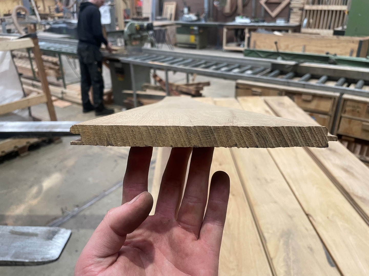 Partij 5m2 eiken vellingdelen 15x190