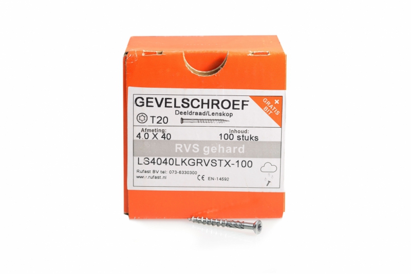 Gevelschroef RVS 40mm product afbeelding