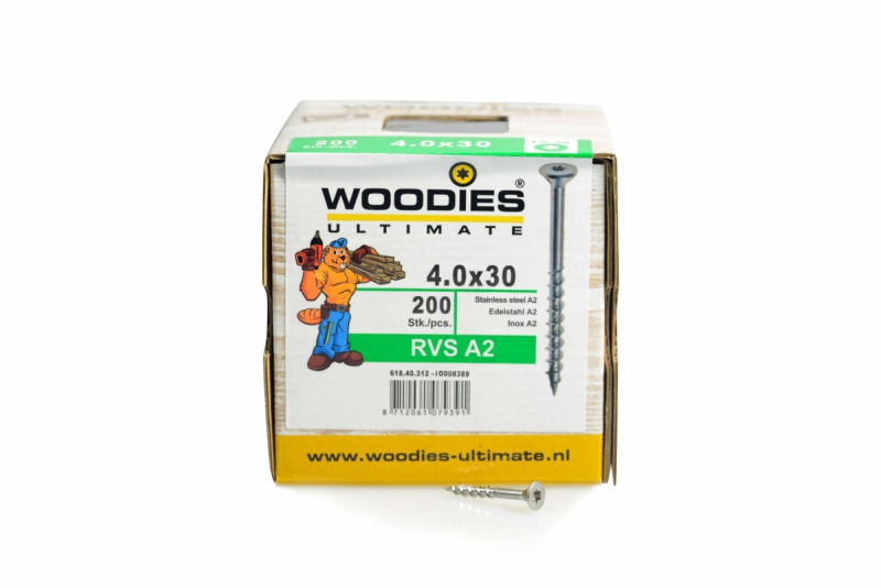 Woodies - Schroef RVS A2 4x30mm product afbeelding