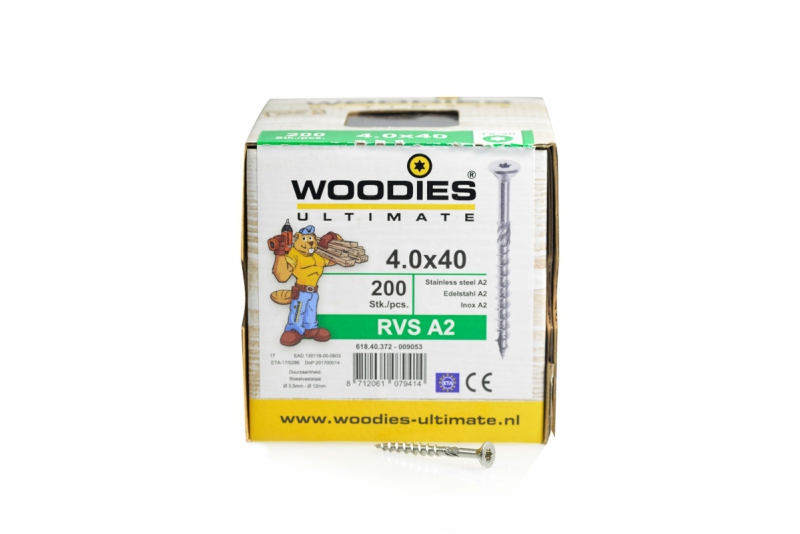 Woodies - Schroef RVS A2 4x40 mm product afbeelding