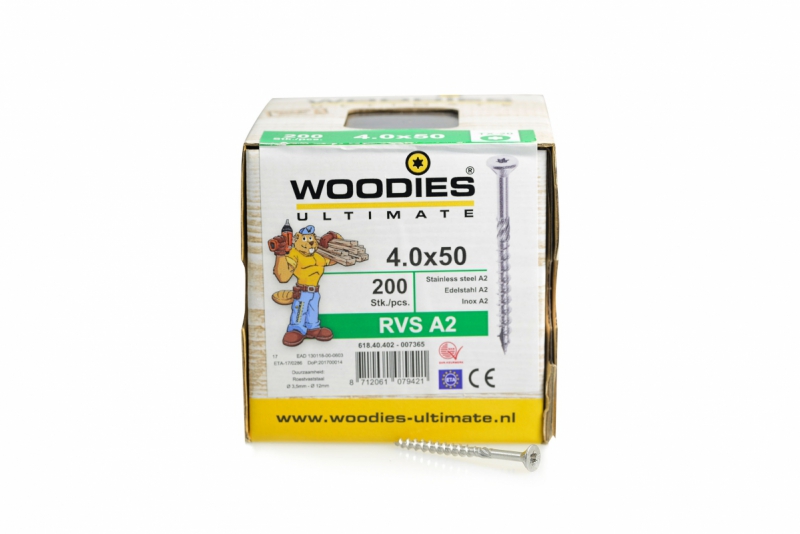 Woodies - Schroef RVS A2 4x50 mm product afbeelding