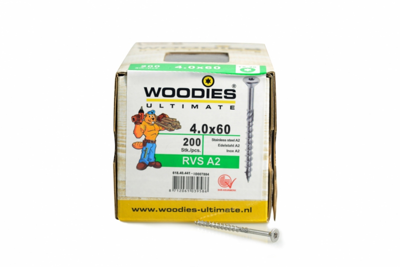 Woodies - Schroef RVS A2 4x60 mm product afbeelding
